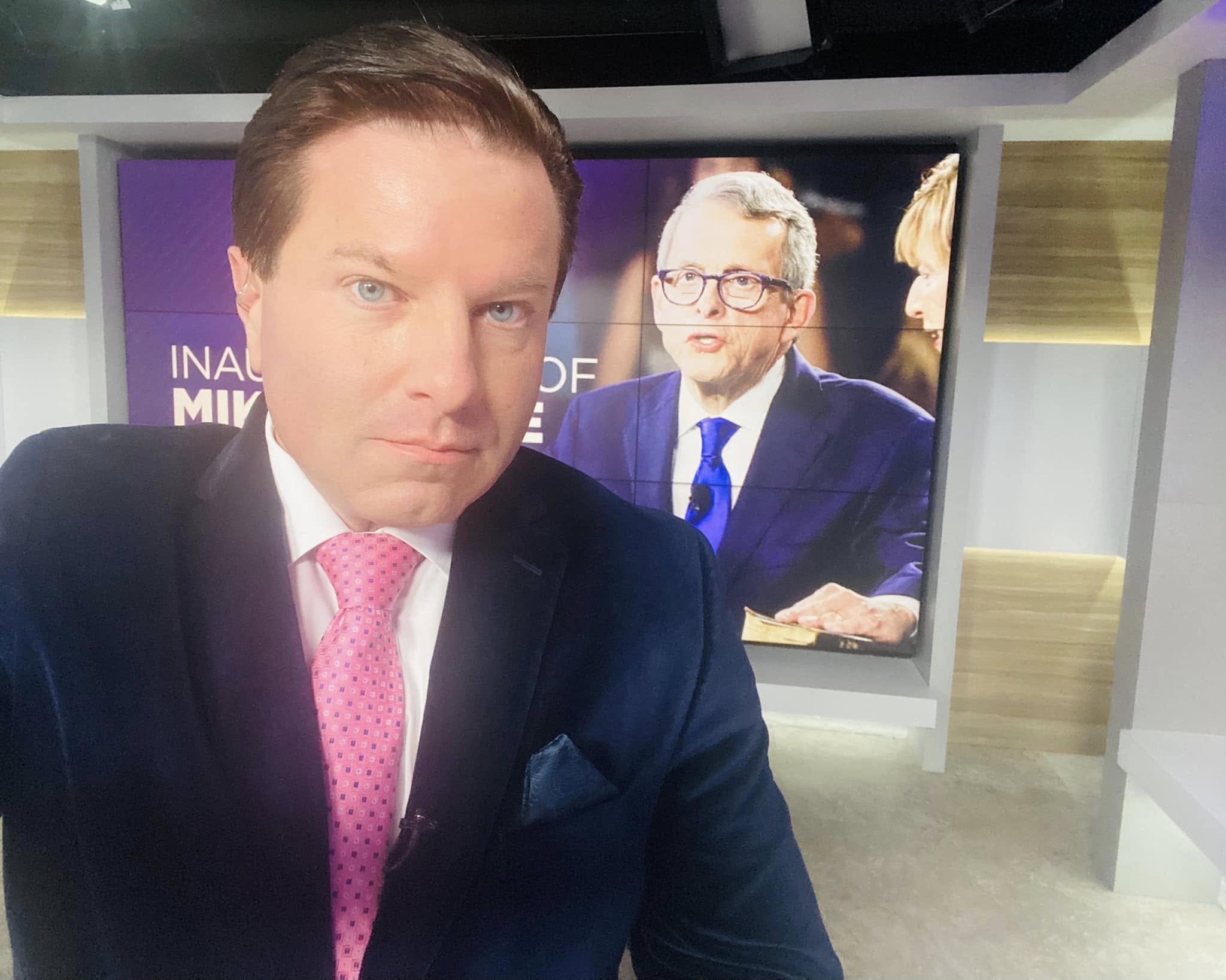In-studio during the broadcast of Mike DeWine's second inauguration ceremony.