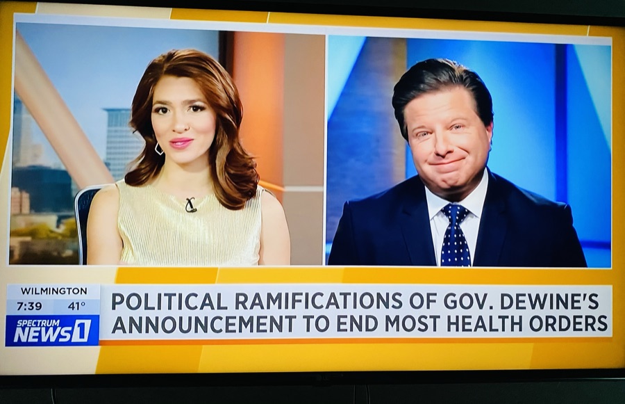 Brian Calfano on Spectrum News 1 discussing the political ramifications of Ohio's end of most COVID health orders