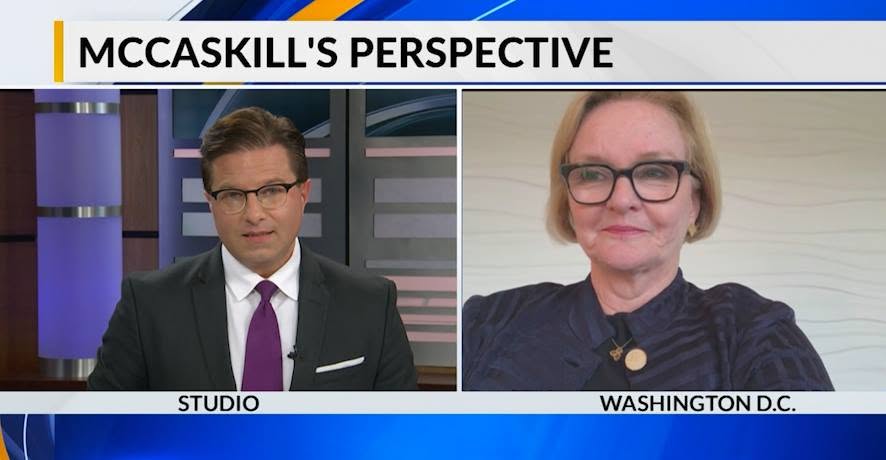 In-studio interviewing Missouri Senator Claire McCaskill (D), appearing remotely from Washington, D.C.
