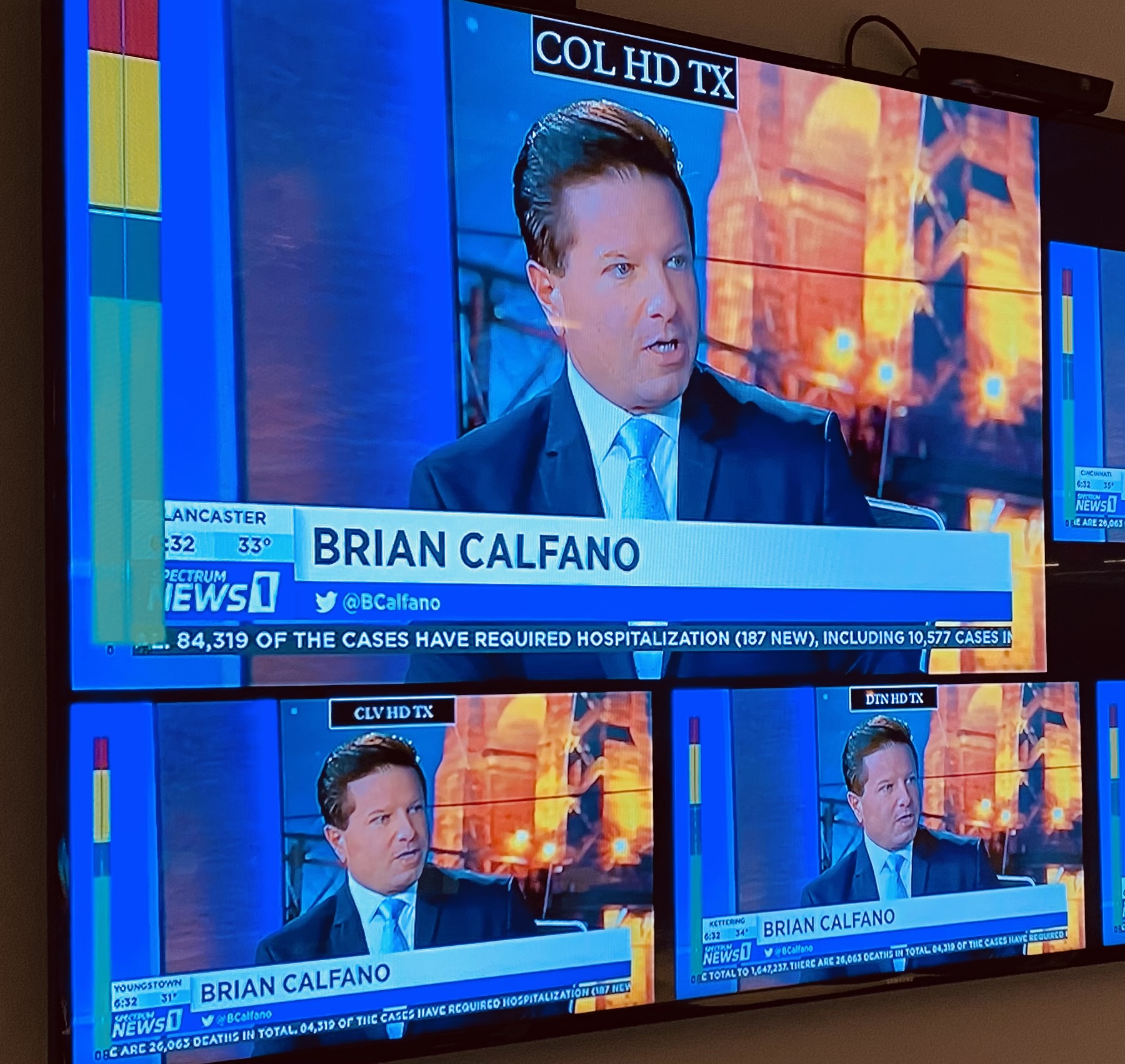 Brian Calfano appearing in a multi-market live hit across Spectrum News 1 Ohio stations